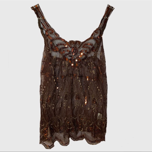 H&M Brown Sequin Tank Top - Picture 4 of 5